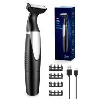 Glangeh Beard Trimmer Men, Dual R-Type Safety Blade Design, Beard Grooming Kit for Men with 4 Trimming Combs, Rechargeable Hair Clippers for Beard and Body Hair, 90-Minute Runtime, Wet and Dry Use