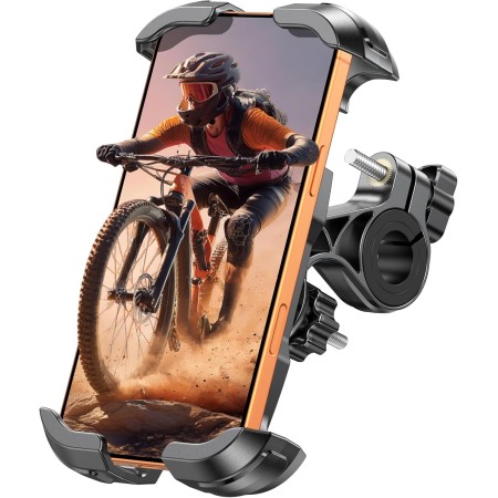Glangeh Handyhalterung Fahrrad mit Sicherheitsschloss, [Verstärkte Klemme] Handyhalterung Motorrad, Halterungen für Navigationsgeräte für Smartphones 4,7-6,9 Zoll (Kompatibel mit iPhone 17 Pro Max)