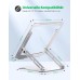 Glangeh Laptop Ständer Aluminium Robust, Belüfteter Ergonomisch Laptop Stand mit Höhenverstellbarer, Wärmeableitung Laptopständer Kompatibel mit MacBook Pro Air, Dell, HP, Alle 10-16" Laptops，Silber