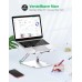 Glangeh Laptop Ständer Aluminium Robust, Belüfteter Ergonomisch Laptop Stand mit Höhenverstellbarer, Wärmeableitung Laptopständer Kompatibel mit MacBook Pro Air, Dell, HP, Alle 10-16" Laptops，Silber
