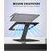 Glangeh Laptop Ständer Höhenverstellbar, Ergonomischer, Tragbarer Notebook Ständer für Schreibtisch, Faltbarer Schreibtisch-Bücherständer Aluminium, Kompatibel mit MacBook Air Pro (10–16 Zoll)，Schwarz