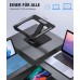 Glangeh Laptop Ständer Höhenverstellbar, Ergonomischer, Tragbarer Notebook Ständer für Schreibtisch, Faltbarer Schreibtisch-Bücherständer Aluminium, Kompatibel mit MacBook Air Pro (10–16 Zoll)，Schwarz