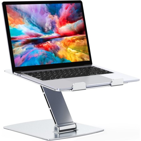 Glangeh Laptop Ständer Höhenverstellbar, Ergonomischer, Tragbarer Notebook Ständer für Schreibtisch, Faltbarer Schreibtisch-Bücherständer Aluminium, Kompatibel mit MacBook Air Pro (10–16 Zoll)