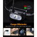 Glangeh Linterna Frontal, Impermeable IPX6 Frontal LED Recargable USB 4 Modes de Luz con Sensor, 500 Lúmenes Linterna Cabeza 1200mAh con Ajustable Ángulo & Correa para Camping Correr Pesca