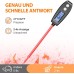 Glangeh Grillthermometer, Sofort Lesbares Fleischthermometer Digitales mit Wasserdichter IP66-Zertifizierung, Hintergrundbeleuchtetem LCD-Bildschirm und 5,2-Zoll-Langer Sonde Temperaturmessgerät