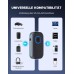 Glangeh Bluetooth 5.3 Adapter Auto, Upgraded Lärmminderung 3,5mm Aux Bluetooth Adapter, 16H Standby Empfänger Receiver Klinke für Auto Audio System, Kopfhörer, Speaker, Stereo-Endstufen (Grau)