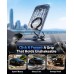 Glangeh All Metal Magnetic Phone Holder for Cars Ultra-Thin, [95LBS Powerful Vacuum+Gel Sucker] Car Phone Holder, 360° Adjustable for Magsafe Car Mount with Metal Ring for iPhone Series & Android