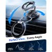 Glangeh All Metal Magnetic Phone Holder for Cars Ultra-Thin, [95LBS Powerful Vacuum+Gel Sucker] Car Phone Holder, 360° Adjustable for Magsafe Car Mount with Metal Ring for iPhone Series & Android