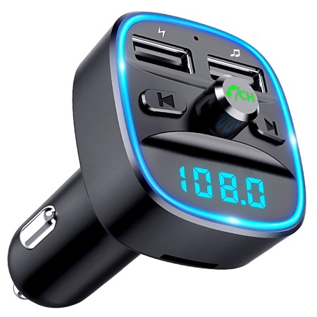 Glangeh Bluetooth FM Transmitter T25 for Car, Bluetooth Car Music Wireless Radio Adapter Aux, Cigarette Lighter, Hands-Free Calling Glangeh Bluetooth FM Transmitter T25 for Car, Bluetooth Car Music Wireless Radio Adapter Aux, Cigarette Lighter, Hands-Free Calling