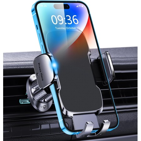 Glangeh Handyhalterung Auto Lüftung, Upgrade Hakenclip Handy Halterung Auto, 360° Drehbar KFZ Auto Kühlerhalterungen mit EIN-Knopf-Release, Kompatibel mit iPhone 17 Pro Max, Alle 4-7" Smartphone